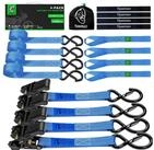LuxusKollektion Spanngurt Spanngurt Set Motorrad Ratsche 4St Blau (4-St)