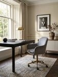 KADIMA DESIGN B&uuml;rostuhl Schreibtischstuhl Samt Grau, Design Drehstuhl mit...