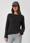 QS Longpullover Strickpullover Pullover mit Rippstruktur und Rollkanten
