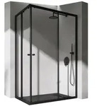 doporro Eckdusche Duschabtrennung Doppel Schiebet&uuml;r 90x90 ESG mit Nano schwarz...