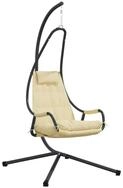 vidaXL Gartenstuhl vidaXL H&auml;ngendes Ei-Stuhl Stahl 94 x 107 x 196,5 cm Beige