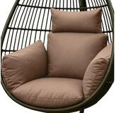 Homescapes Sitzkissen H&auml;ngesessel-Kissen Outdoor &ndash; Beige mit Kopfst&uuml;tze