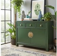 OPIUM OUTLET Kommode Vintage Schrank Sideboard gr&uuml;n asiatisch chinesisch