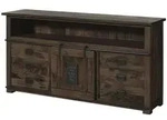 Massivmoebel24 Sideboard RAILWAY (Massivholz), Mango 180x45x90 grau lackiert...