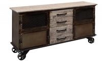 Massivmoebel24 Sideboard HEAVY INDUSTRY Mango Massivholz braun (Massivholz 73 kg