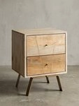 KADIMA DESIGN Nachttisch Nachtkonsole SIKAR 40x56x40cm Mango Massivholz...