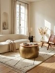 KADIMA DESIGN Couchtisch Couchtisch Mango Massivholz Metall 60x60x40 cm Gold...