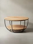 KADIMA DESIGN Couchtisch Couchtisch 60x34,5x60 cm Akazie Massivholz / Metall