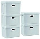LuxusKollektion Faltbox Aufbewahrungsbox Deckel Stoff Kiste 44x30x29 cm...