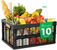 Novaliv Klappbox 19665-10xStuck, Klappboxen faltbar stabil 10x 30L Schwarz...
