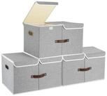 LuxusKollektion Faltbox Aufbewahrungsbox Deckel F&auml;cher Stoff Kisten 55x33x30 cm