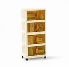 PROREGAL&reg; Aufbewahrungsbox EasyCube stapelbar 4 Ebenen & Rollen Stapelboxen
