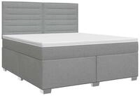 vidaXL Bett Boxspringbett mit Matratze Hellgrau 160 x 200 cm Stoff (1-tlg)