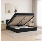vidaXL Bettgestell vidaXL Ottoman Bett mit Matratze Schwarz 160 x 200 cm Stoff