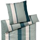 JOOP! Bettw&auml;sche Herringbone Stripes emerald, Mako Satin, 2 teilig