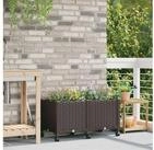 vidaXL Hochbeet vidaXL Gartenpflanzer mit R&auml;dern Braun 80 x 40 x 44 cm PP