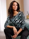Print-Shirt LADY "Print-Shirt", Damen, Gr. 36, blau (schwarz, petrol, bedruckt), 95%