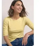 STREET ONE Langarmshirt Style Lanea Shirt mit U-Boot-Ausschnitt gelb 34 EU