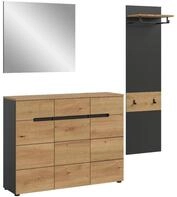 xonox.home Kleiderschrank Canu Garderobenm&ouml;bel Set C22 Eiche Dekor, grau....