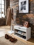 KADIMA DESIGN Schuhschrank Schuhbank mit Sitzfl&auml;che Wei&szlig; Garderoben-Bank Holz...