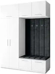 Masseno Garderobenschrank REMA 180 x 240 cm Garderoben-Set mit 2 T&uuml;ren Wei&szlig;...
