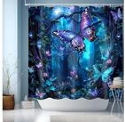 LuxusKollektion Duschvorhang Duschvorhang Blau 180x180 mit Motiv Badezimmer