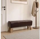 vidaXL Polsterbank vidaXL Bank 110 x 30 x 45 cm Echtes Leder Dunkelbraun