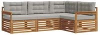 vidaXL Gartenlounge-Set Outdoor-Sofagarnitur 4 stk. Nat&uuml;rlich und Hellgrau,...