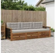 vidaXL Gartenlounge-Set vidaXL Outdoor-Sofagarnitur 3 stk. Nat&uuml;rlich und...