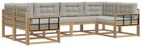 vidaXL Gartenlounge-Set Outdoor-Sofagarnitur 6 stk. Wei&szlig; und Hellgrau, (6-tlg)