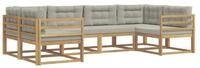 vidaXL Gartenlounge-Set Outdoor-Sofagarnitur 6 stk. Wei&szlig; und Hellgrau, (6-tlg)