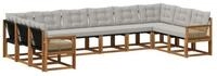 vidaXL Gartenlounge-Set Outdoor-Sofagarnitur 10 stk. Nat&uuml;rlich und Hellgrau,