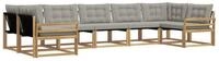 vidaXL Gartenlounge-Set Outdoor-Sofagarnitur 7 stk. Wei&szlig; und Hellgrau, (7-tlg)