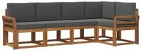 vidaXL Gartenlounge-Set Outdoor-Sofagarnitur 5 stk. Natur und Anthrazit, (5-tlg)