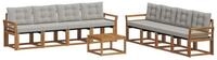 vidaXL Gartenlounge-Set Outdoor-Sofagarnitur 9 stk. Nat&uuml;rlich und Hellgrau,...