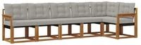 vidaXL Gartenlounge-Set Outdoor-Sofagarnitur 6 stk. Nat&uuml;rlich und Hellgrau,...