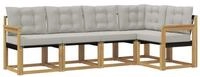 vidaXL Gartenlounge-Set Outdoor-Sofagarnitur 5 stk. Wei&szlig; und Hellgrau, (5-tlg)