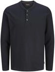Langarmshirt JACK & JONES "JPRBLUASHER LS HENLEY TEE", Herren, Gr. L, schwarz...