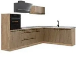 Vicco Winkelk&uuml;che R-Line, Artisan-Eiche/Goldkraft Eiche, 287 x cm Arbeitsplatte