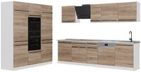 Vicco K&uuml;chenzeile R-Line, Sonoma/Wei&szlig;, 180 cm ohne Arbeitsplatte braun