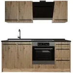 Vicco K&uuml;chenzeile R-Line, Artisan-Eiche/Goldkraft Eiche, 180 cm, AP Anthrazit...