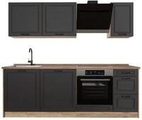 Vicco K&uuml;chenzeile R-Line, Anthrazit Landhaus/Goldkraft Eiche, 220 cm...