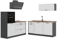 Vicco K&uuml;chenzeile R-Line, Wei&szlig; Landhaus/Anthrazit, 160 cm Arbeitsplatte...