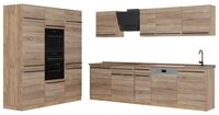 Vicco K&uuml;chenzeile R-Line, Sonoma/Goldkraft Eiche, 180 cm Arbeitsplatte...
