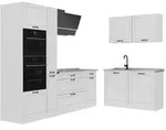 Vicco Winkelk&uuml;che R-Line, Wei&szlig; Landhaus/Wei&szlig;, 230 x 120 cm Arbeitsplatte Marmor