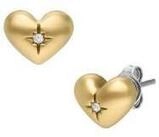 Fossil Paar Ohrstecker Schmuck Geschenk Edelstahl Ohrringe SADIE Herz, mit...