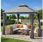 LuxusKollektion Partyzelt Pavillon 3x3m Doppeldach Grau