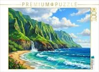 CALVENDO Puzzle CALVENDO Puzzle Na Pali Coast USA mit Wasserfall und Meer, 1000