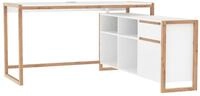 Finori Eckschreibtisch in wei&szlig; / Dekor Artisan Oak - 139x75x139cm (BxHxT)