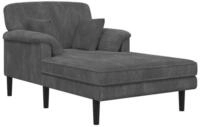 vidaXL Chaiselongue Chaiselongue Hellgrau Cordstoff, 1 Teile